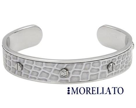 MORELLATO- GENUINE DIAMOND GREY LEATHER BANGLE